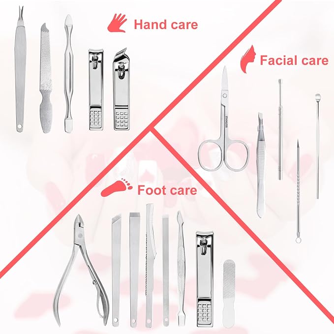 Cute Manicure Set for Women,Nail Clipper Grooming Kit for Teen Girls, Girlfriend, Wife, Mom,Small Gift Idea for Christmas Stocking Stuffers or Birthday Gift