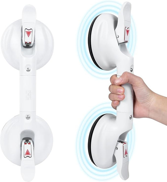 15inch Suction Shower Grab Bar, Portable Shower Handle Bar Suction Grip Bar Bathtub Handle with Strong Hold Suction Cup Fitting and Rapid Release for Bathroom(Max Capacity :300lb