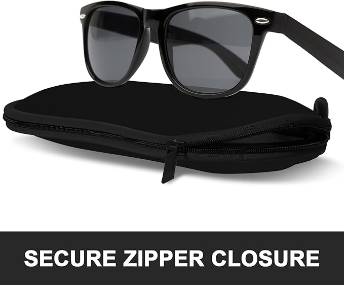 Sunglasses Soft Case, Ultra Light Portable Neoprene Zipper Glasses Case for Men Women