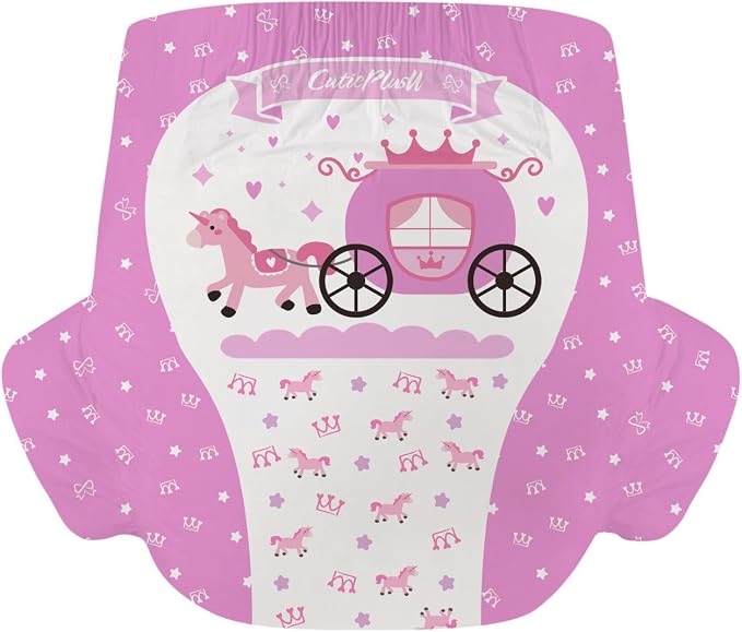CutiePlusU Diapers 10 Pieces Protective Underwear Absorbent Briefs Pink(Large 37"-47")
