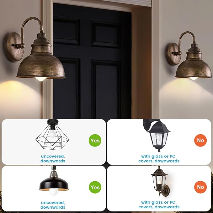 Motion Sensor Light Bulbs, Dusk to Dawn, 13W 100W Equivalent, Movement Activated Security LED Bulb, 2700K Warm White, for Outdoor Indoor, Porch Garage Basement Hallway Closet, 4 Pack