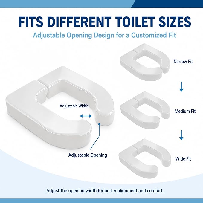 2 Inch Toilet Seat Cushion Riser Elevated for Seniors & Handicap, White