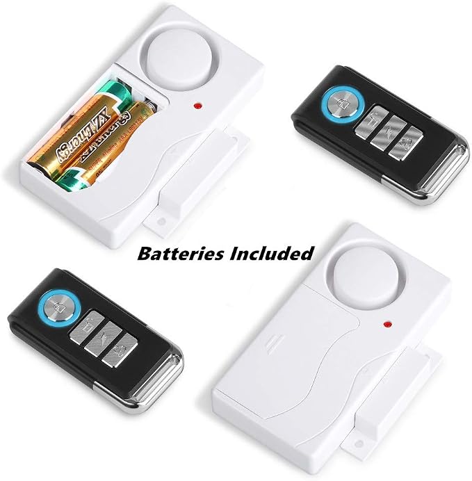WSDCAM Wireless Door Alarm with Remote 2 Pack, Battery Included, 105 dB Loud Pool Door Alarm, Wireless Door Open Alarms Sensor for Kids Safety Home Security