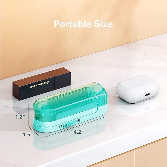 ONE PIX Multiple Pill Cutter Splitter for Small and Tiny Pills, Accurate 1/2 Tablet Splitter with Adjustable Bars & Hidden Blade, Safely Cuts Large Medication for Seniors & Pets, Cyan