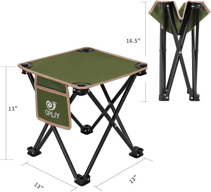 Camping Stool 2 Pack,Portable Folding Stool for Outdoor Gardening and Beach Hiking Fishing,Foot Stool with Carry Bag (Green)