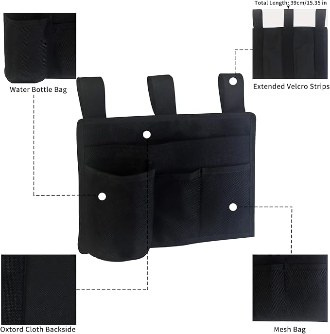Boczif Bedside Storage Caddy, Bunk Bed Storage Bag, Hanging Bedside Organizer for TV Remote Control, Phones, Tablets, Bedside Pocket for College Dorm Rooms Baby Bed Rails, Hospital, Camp