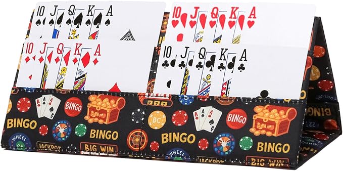 Card Holder for Canasta, Poker, Bridge & Casino Games | Bingo Pull Tabs & Gambling Tickets - Card Game Player Gifts for Adults & Seniors