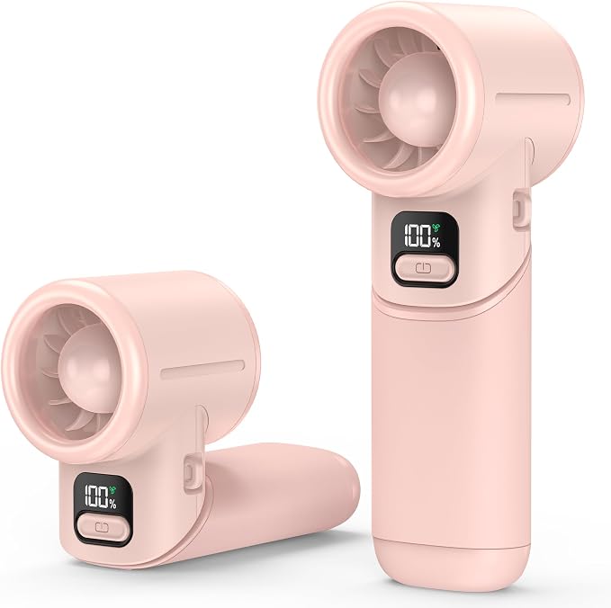 AMACOOL Portable Handheld Turbo Fan丨5 Speed Foldable Hand Fans丨Max 20 Hours Runtime丨Rechargeable Mini Pocket Cooling Fan for Travel, Outdoor Activities, Gifts for Women