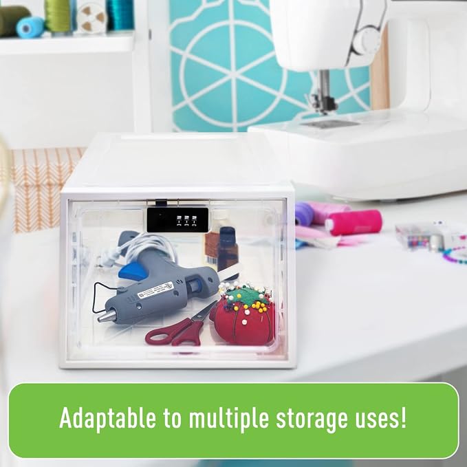 EZY DOSE Medication Lockbox, Secure Storage for Medication and Vitamins, Combination Lock, Large Capacity, Food Safe and BPA Free | Lock Secures Contents Safely, Spacious Interior Holds Supplies, Durable Food-Safe Construction Ideal for Organized Storage