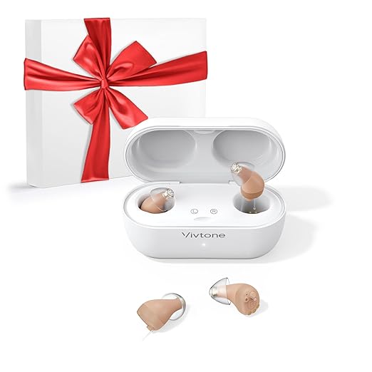 Supermini Hearing Aids (Not Amplifiers), Rechargeable Digital Hearing Devices with 16-Channel Sound Processing for Superior Sound Quality, Auto-On/Off, Pair