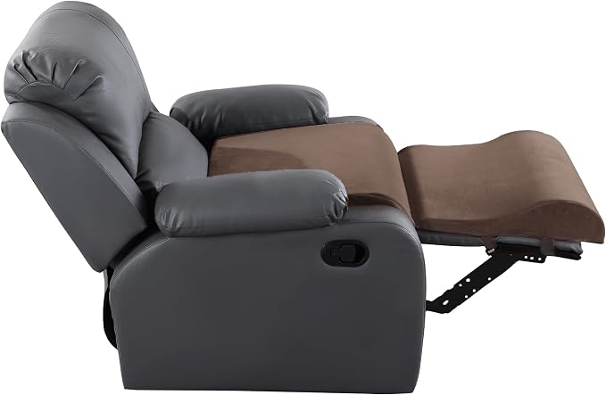 HOMBYS Foam Recliner Cushion with Leg Pillow for Elderly Large Square Seat Cushion Wave Shape Footrest for Armchairs Couch, Medium Thick & Supportive, Non-Slip Design, Coffee Color
