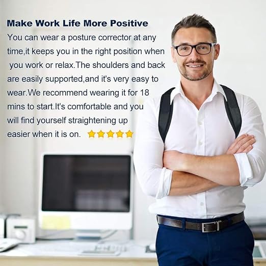 Posture Corrector Upper Back Brace Neck Shoulder Back Support Brace Pain Relief Belt For Women Men Braces Spine Straightener Breathable & Adjustable