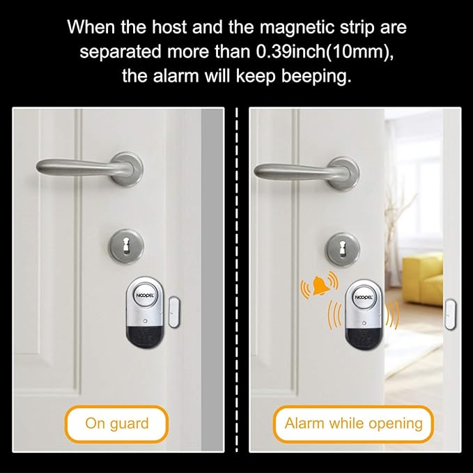 Door Alarms When Opened for Kids Safety, 4 Pack 120dB Loud Window Sensors for Home Security, Pool Alarms, Door Alarm Sensor for House Hotel Sheds Caravans
