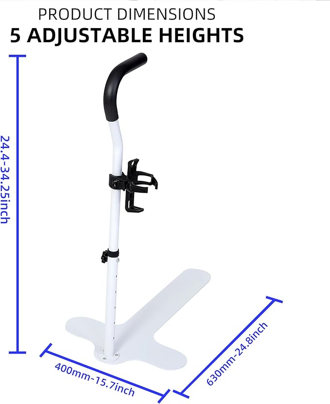 Chair Couch Stand Assist with Cup Holder,Adjustable Height Chair Lift Assist for Elderly,Daily Living Mobility Aid Rail for Couch,Sofa,Chair Mobility Daily Aids for Senior,Disabled,Handicap (white)