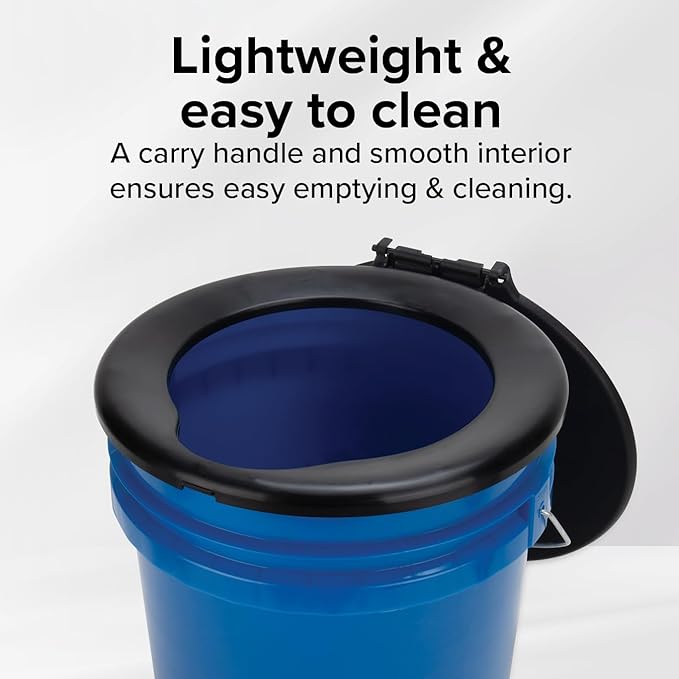 Camco Portable Toilet Bucket with Seat & Lid – 5-Gallon Camping Toilet with Bag Liners & Carry Handle – Lightweight, Easy to Clean, Durable – Ideal for Outdoor, RV, Hunting & Emergency Use (41549)