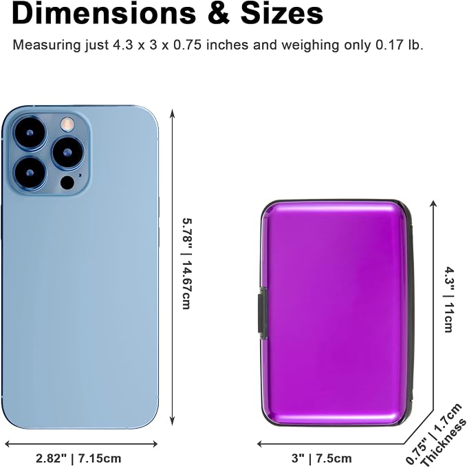 Credit Card Holder Small RFID Blocking Wallet Business Metal Slim Mini Aluminum Hard Case for Women Men