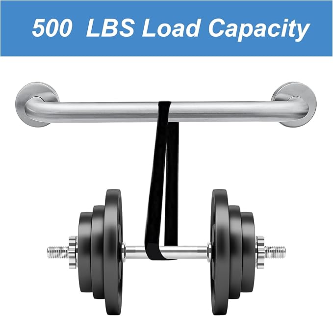 Handicap Grab Bars, 2 Pack 18 Inch Shower Grab Bar for Seniors, 304 Stainless Steel ADA Grab Bars for Bathtubs and Showers, Toilet, Safety Shower Handles for Elderly, Disabled, Injury (Brushed Nickel)