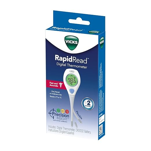 Vicks RapidRead Digital Thermometer | Temperature Readings in 2 Seconds, Use as Oral Thermometer for Adults and Baby, Rectal Thermometer or Under Arm