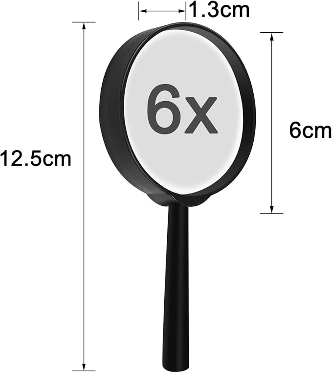 Elcoho 15 Pack Handheld Magnifier Plastic Magnifying Glass for Reading Jewelry Home Office Desk Accessories with Storage Bag