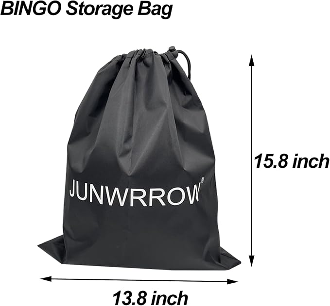 JUNWRROW Deluxe Bingo Set -Includes Antique Gold Metal Rotary Cage with Storage Bag,100 Mixed Cards, 600 Colorful Chips,75 Calling Balls,Master Board&2 Velvet Bag for Parties, Classroom, Large Groups