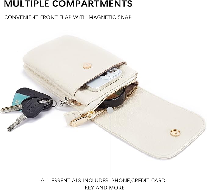 BOSTANTEN Small Crossbody Bag for Women Designer Cell Phone Purse | Vegan Leather, Multiple Pockets, Card Slots, Compact Size for Phone, Cards and Keys, Daily Travel Shopping Use