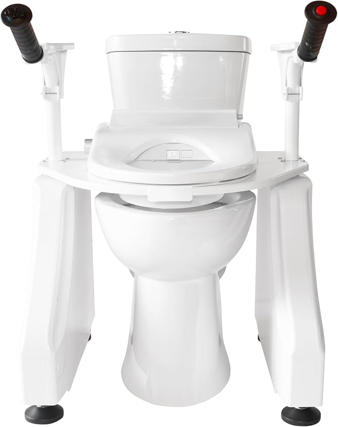 LuxeLift Bidet Powered Toilet Assist Lift | Electric Height Adjustable Elevated Seat Riser for Seniors Elderly | Built-in Bidet & Dryer | Safe | Certified | Easy Assembly | 350 LBS | HSA&FSA