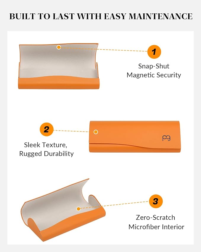 Slim Glasses Case, Reading Glasses Case, Portable Hard Shell Protective Eyeglasses Case with Magnetic Closure for Travel