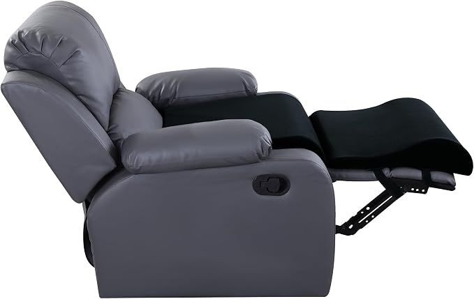 HOMBYS Foam Recliner Cushion with Leg Pillow for Elderly Large Square Seat Cushion Wave Shape Footrest for Armchairs Couch, Medium Thick & Supportive, Non-Slip Design, Black
