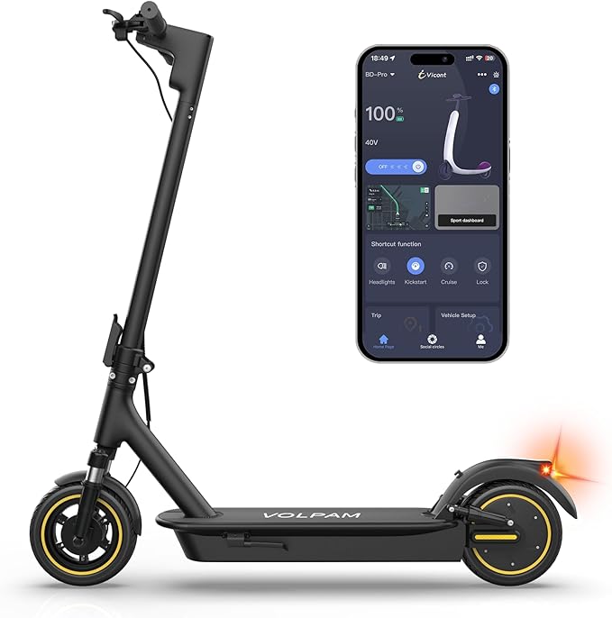 VOLPAM 10 Inches Electric Scooter, Dual Suspension, 21 MPH Top Speed, 500W Powerful Motor, 28 Miles Long Range, Dual Braking, Max Load 264 lbs