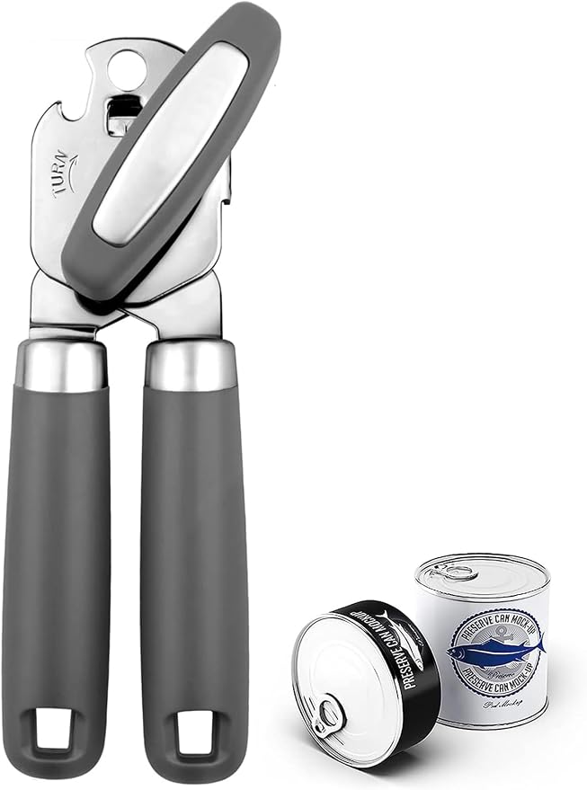 Can Opener,Professional 3-In-1 Multifunctional Manual Can Openers Bottle Opener,Kitchen Durable Stainless Steel Heavy Duty Can Opener Smooth Edge for Kitchen Seniors Friendly