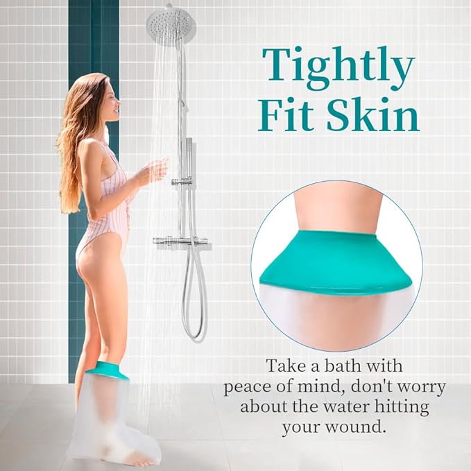 Cast Covers for Shower Leg, Waterproof Cast Cover for Showering, Cast Protector for Shower Leg Adult, Shower Boots for Foot after Surgery, Ankle, Foot (Diameter - 7.9")