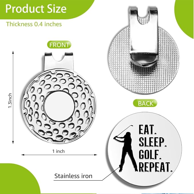 Funny Golf Ball Markers with Hat Clip, Men Golf Accessories, Birthday Retirement Golf Gifts for Dad, Husband, Grandpa, Golf Lover