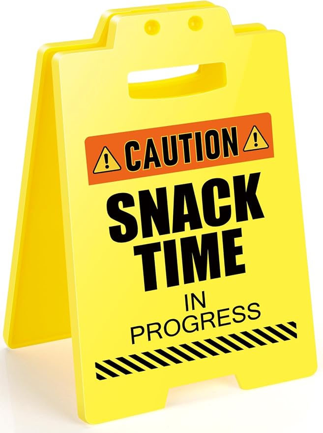 MBL Snack Bar Decor Sign - Funny Small Fun Gag Cubicle White Elephant Stocking Stuffers Christmas Xmas Holiday Gifts for Office Home Desk Break Room Snacks Candy Bar Coffee Station Accessories