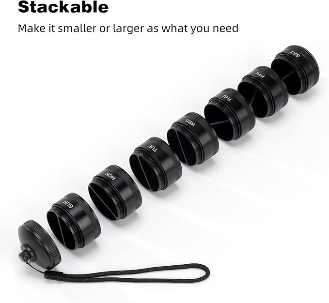 XHT Premium Weekly Metal Pill Organizer 7 Day 2 Times a Day – Waterproof AM PM Pill Organizer Travel Case, Heavy Duty Pill Holder and Pill Box for Medicine, Vitamins, Fish Oil & Supplements