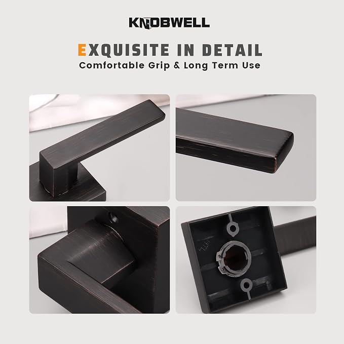 KNOBWELL 5 Pack Oil Rubbed Bronze Heavy Duty Dummy Door Lever, Single Sided Interior Dummy Door Handle Set Door Hardware 0.93 lb One Lever