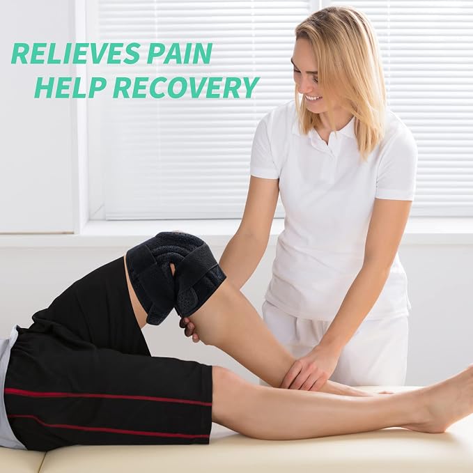 ABYON Adjustable Knee Brace for Men & Women - Maximum Support with Dual Side Stabilizers & Crossed Compression Straps for Meniscus Tear, ACL, MCL, LCL, Patella Injury and Post-Surgery Recovery - Please Check Sizing Video Before Buying