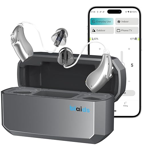 BlaidsX Neuro Hearing Aids, Bluetooth Rechargeable OTC Hearing Aids for Seniors and Adults, Mobile App Hearing Test Audiogram & Noise Cancellation, Dual Mic & 32 DSP Channels | USA-Designed
