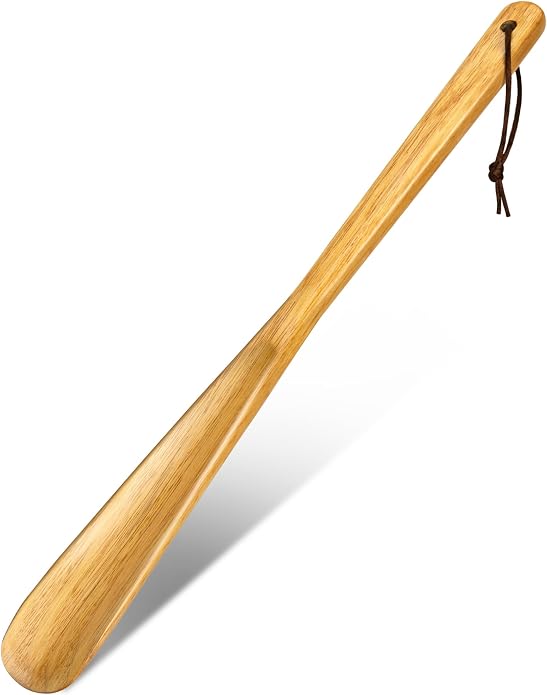 ZOMAKE Wooden Shoe Horn Long Handle for Men Women 15.7" 13.8" | Long Shoehorn Boot Horn for Seniors, Sturdy Wooden, Shoes Protection, No Bend Over, Easy Shoe Wear for Home Office Use