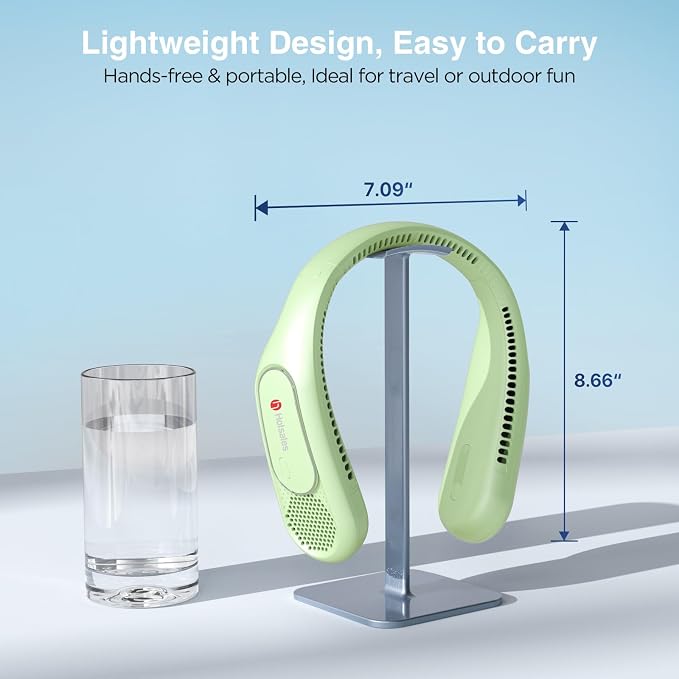 Hotsales Neck Fan, Bladeless Fan That Blows Cold Air, Portable Rechargeable | 6000 mAh Battery, 3 Speeds, Hands Free Wearable Personal Cooling Fan for Men and Women, Travel, Outdoor, USB Rechargeable