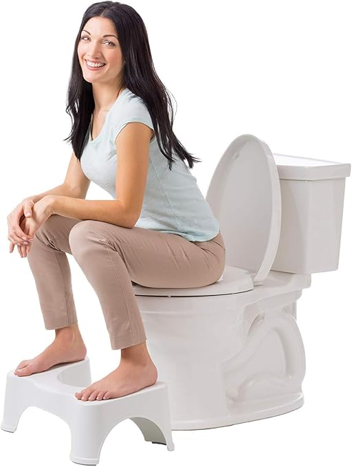 Squatty Potty Oslo Folding Bamboo Toilet Stool – 7 Inches,Collapsible Bathroom Stool for Kids and Adults – Brown,Portable and Space-Saving,(Pack of 4)