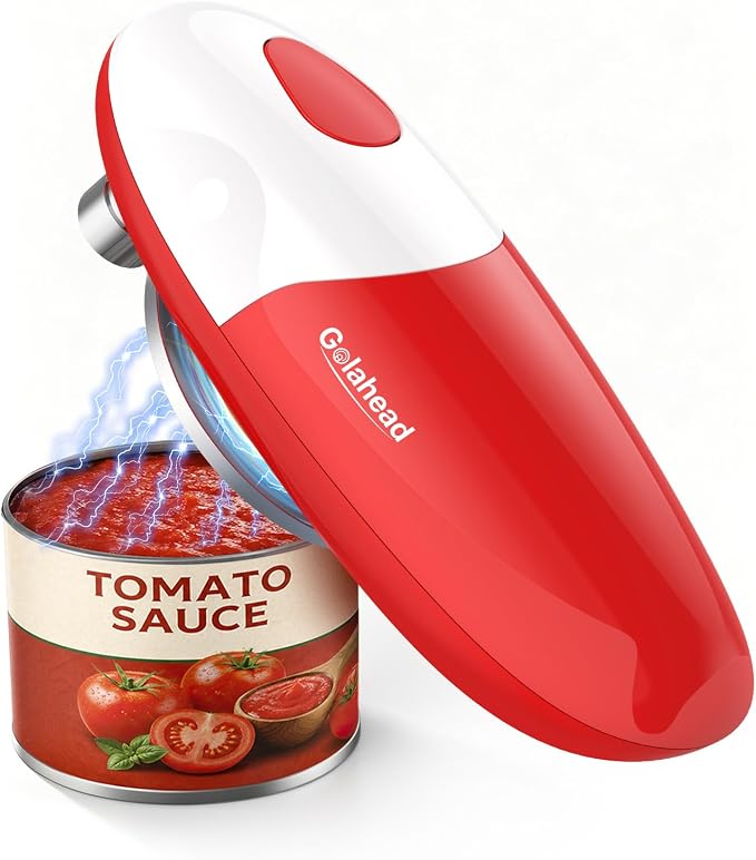 Electric Can Opener, One-Touch Automatic Can Opener Easy Side Cut All Can Sizes with Smooth Edge, Handsfree Battery Operated Kitchen Gadget Safe for Seniors & Arthritis