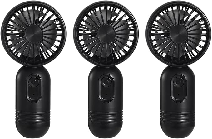 JODNO Mini Portable Fan 3 Pack, Cute Handheld Battery Operated Lightweight Small Personal Fans with 3 Speeds and USB Rechargeable Eyelash Fan for Women Men Office Outdoor Travel Camping