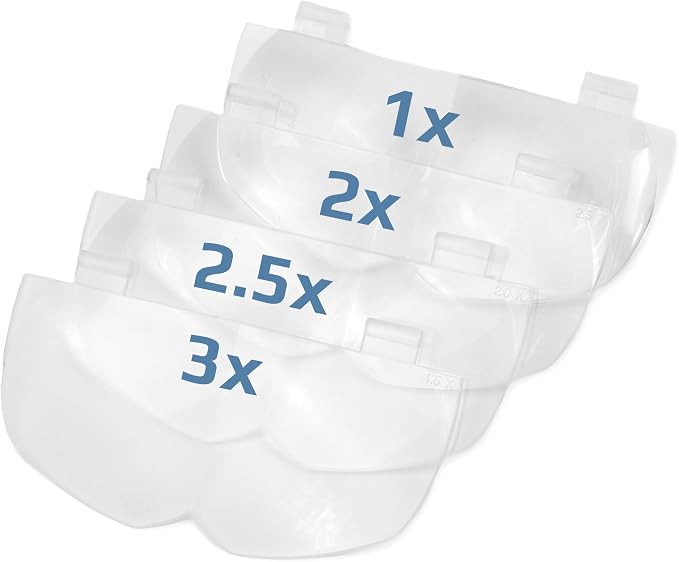 Carson Pro Series MagniVisor Deluxe Head-Worn LED Lighted Magnifier with 4 Different Lenses (1.5x, 2x, 2.5x, 3x) (CP-60)