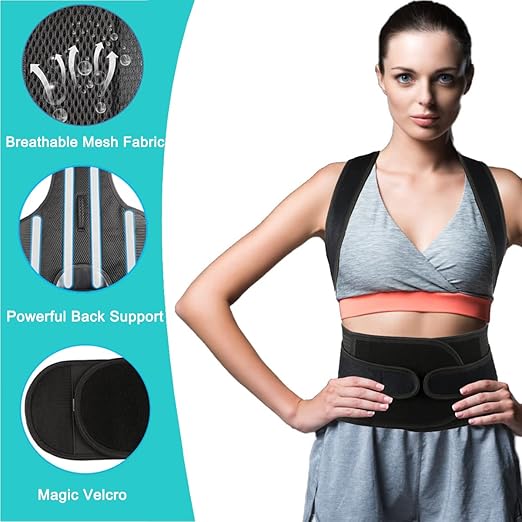 Posture Corrector for Men and Women,Adjustable Back Brace for Upper and Lower Back Pain Relief - Improve and Neck,Shoulder,Back Relieve M(29"-33")