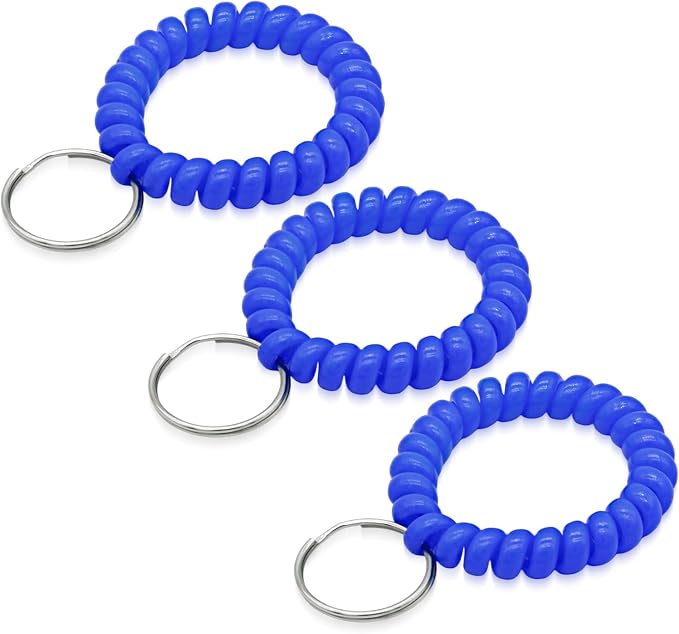Spiral Coil Keychain, Anti-lost Key Chain Holder Lanyard Cord for Sauna Outdoor Sports and Gym Pool