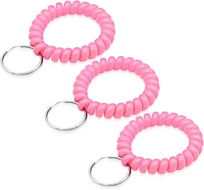 Spiral Coil Keychain, Anti-lost Key Chain Holder Lanyard Cord for Sauna Outdoor Sports and Gym Pool