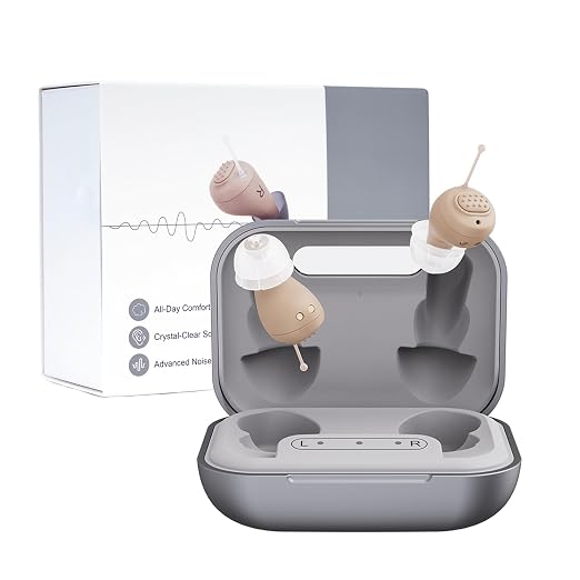 Hearing Aids for Seniors, Rechargeable OTC Hearing Aids with Noise Reduction, Near Invisible, Discreet Design for Seniors & Adults with Hearing Loss