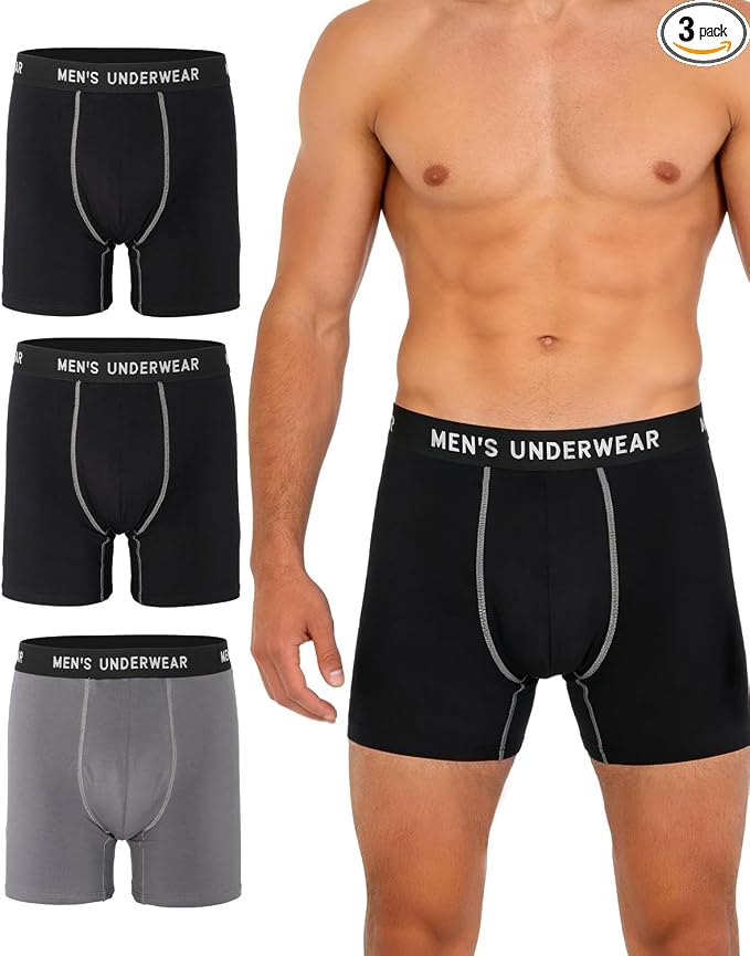 Men's Incontinence Underwear, 100ML Absorb Leakproof Boxer Brief | With Upgraded Fast-Absorbing Core, Washable Reusable Cotton Incontinence Briefs for Men, Bladder Leak Protection 3 Pack/XL