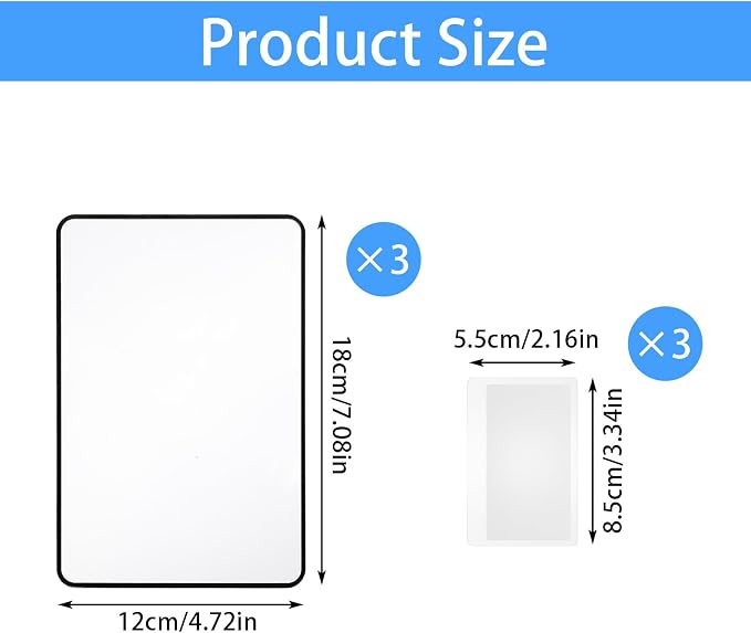 6 Pcs Page Magnifying Sheet 3X Clear Lightweight Magnifier Flat Plastic Optical Fresnel Lens Handy Card Size Magnifier Bookmark for Seniors Reading Small Prints People with Low Vision