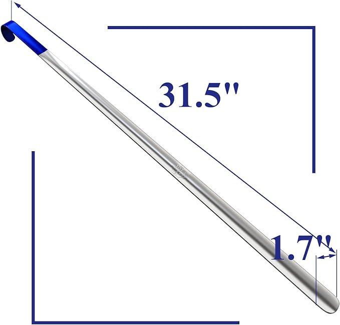 Shoe Horn Long Handle for Seniors - Long Handled Shoe Horn for Boots and Shoes - Long Metal Shoe Horn for Women, Men & Kids - Extra long Shoes Horn, Metal Shoe Horn Long Handle, Shoe Spoon Long Handle